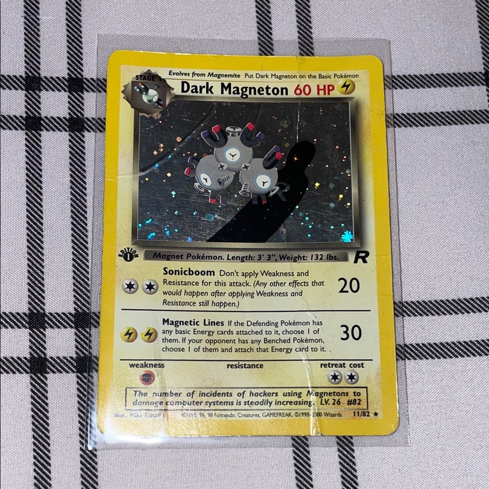 First edition Dark Magneton Pokémon Card